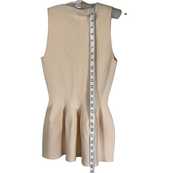 Theory Peplum Shaped Shell Top Knit Ivory Size P - Picture 3 of 6